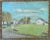 Lovely, vintage folk art Americana countryside painting of a countryside home. Unsure if acrylic or oil.