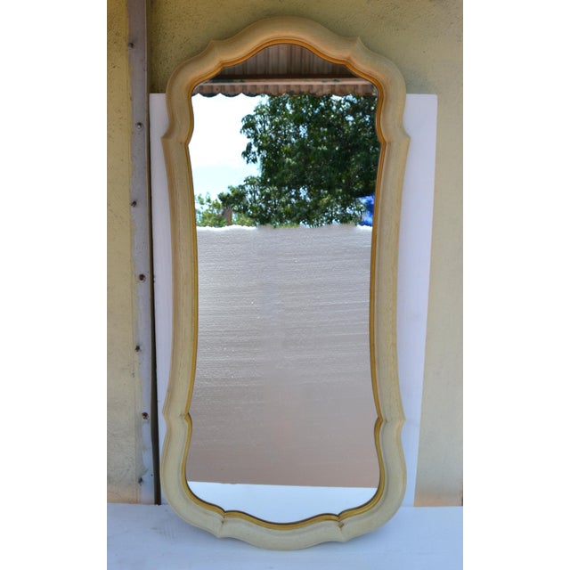 Cream 1970 John Widdicomb Attributed Wall, Console, Dresser Mirror Hollywood Regency For Sale - Image 8 of 15