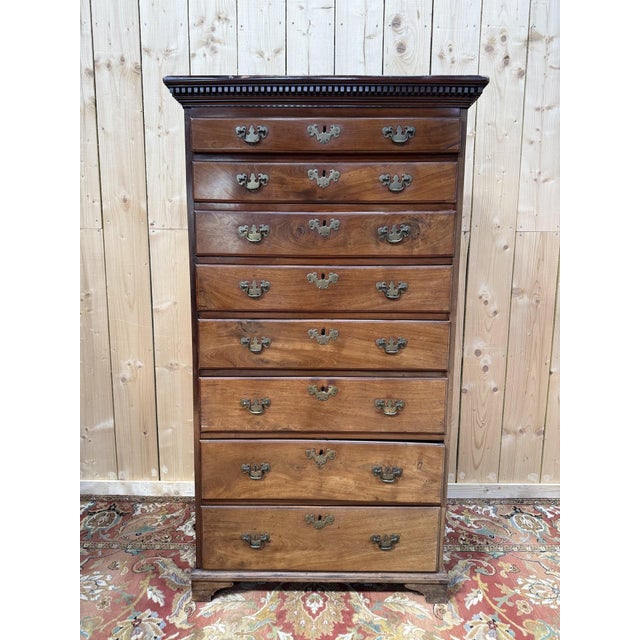 Tall English Chest of Drawers For Sale - Image 9 of 9