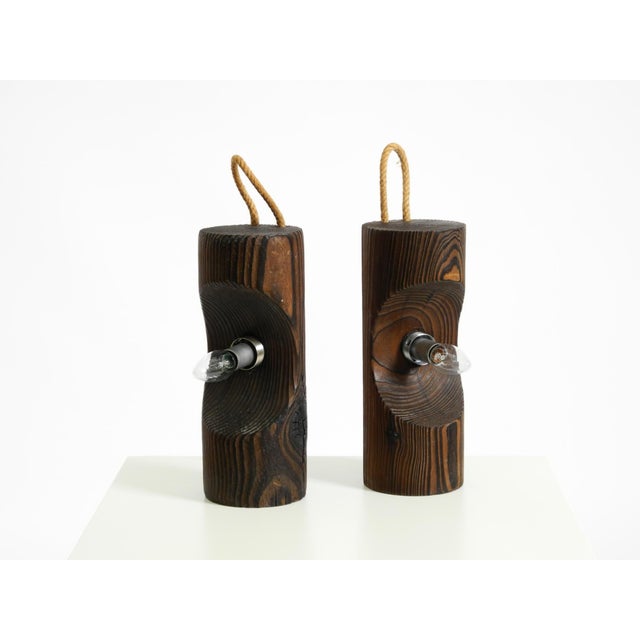 Table Lamps in Pine with Glass Globe Lampshade from Temde Leuchten, 1960s, Set of 2 For Sale - Image 18 of 18