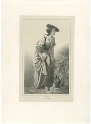 L’Attente, 1840s, Lithograph on Paper