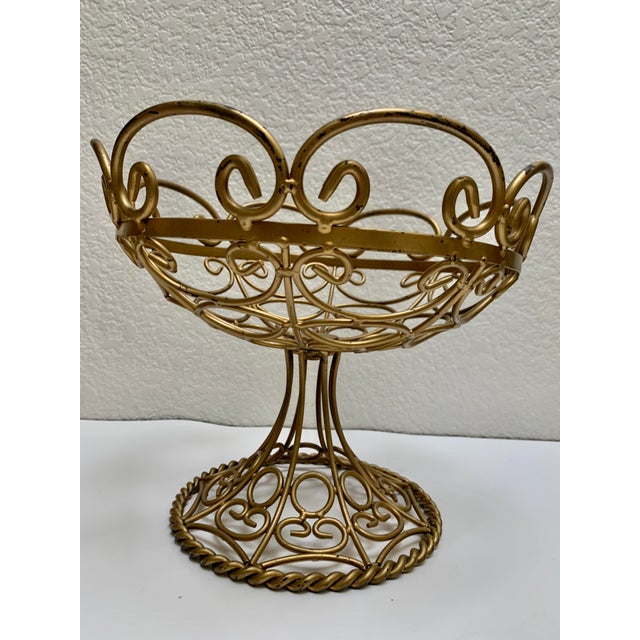 Midcentury Open Weave Metal Decor or Fruit Basket Chairish