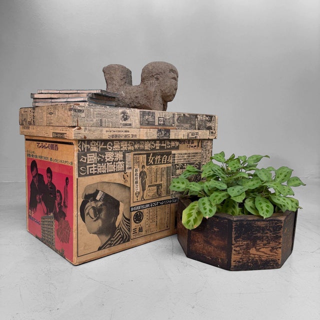 A remarkable old Japanese storage and tea chest from the Shōwa period, dating from c. 1950–1970. Originally used for...