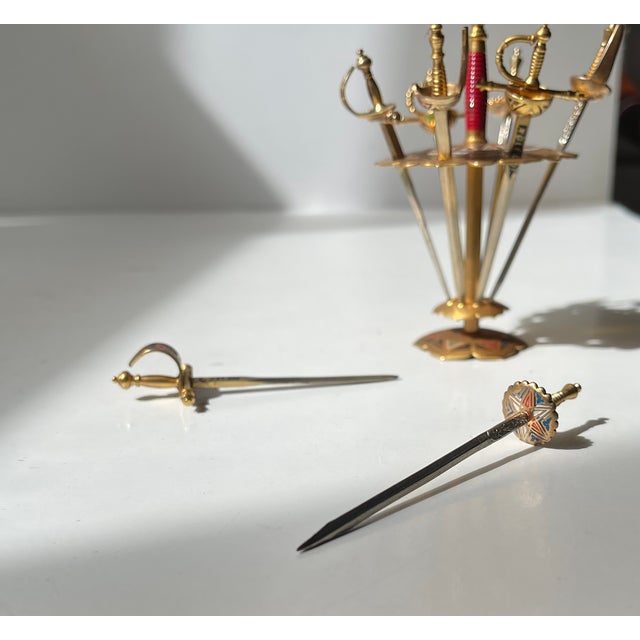 Vintage Toledo Cocktail Sword Skewers, 1970s, Set of 8 For Sale - Image 4 of 7