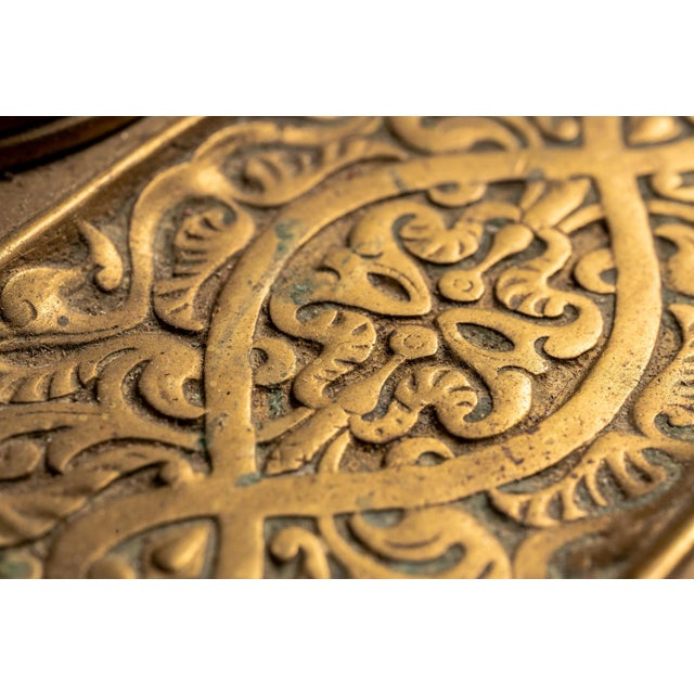 1920s Brass Inkwell and Tray For Sale - Image 4 of 6