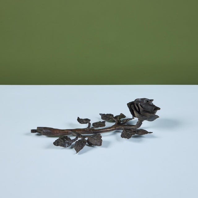 Cast Iron Rose Sculpture For Sale - Image 12 of 12