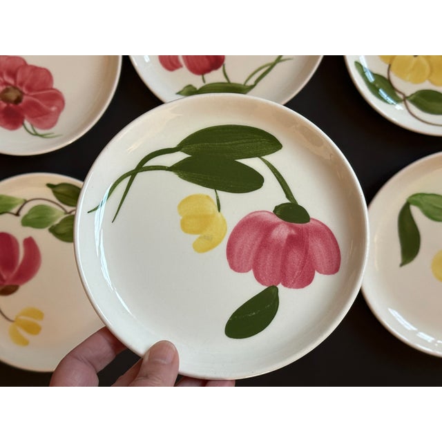 Mid 20th Century Stetson Hand Painted Plates Set of 8 for Dessert, Salad, Bread, or Hor'dourves For Sale - Image 15 of 18
