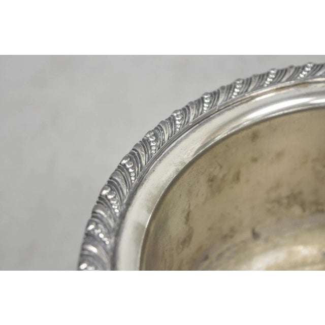 Silver Vintage English Regency Style Silver Plated Low Champagne Chiller Ice Bucket For Sale - Image 8 of 16