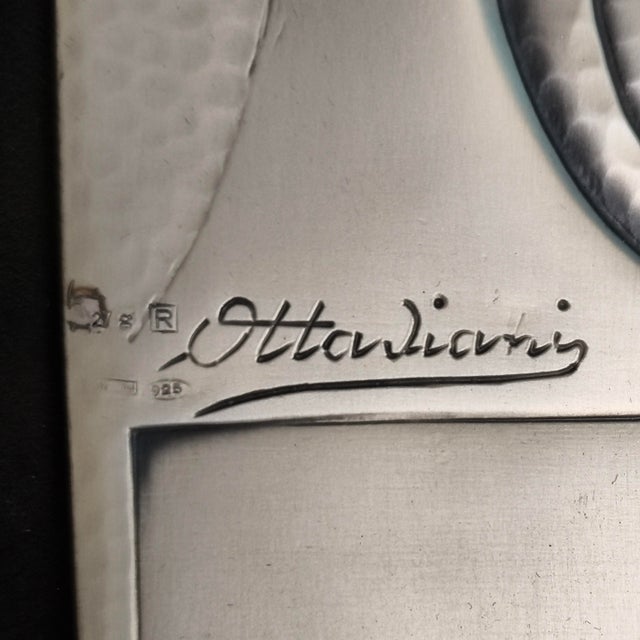 Vintage 925 Sterling Silver Sheet Boxing Trophy Plaque by Ottaviani, Italy, 1970s For Sale - Image 9 of 12