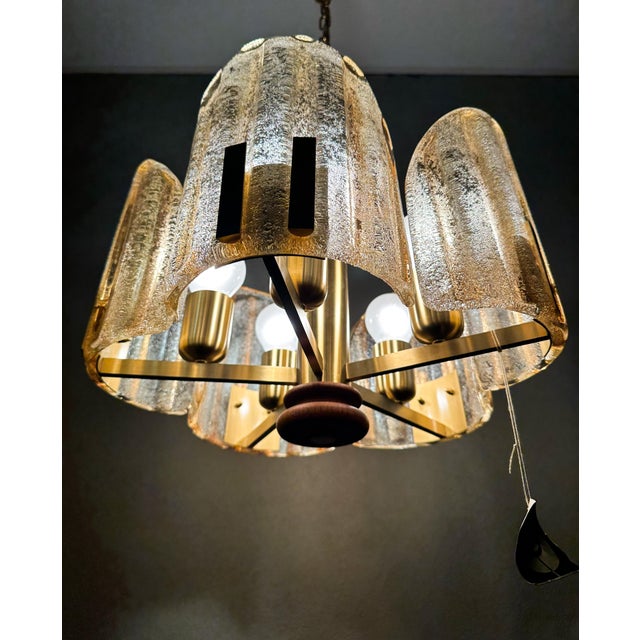 Vintage Murano Amber Pendant Light, 1970s For Sale - Image 11 of 14