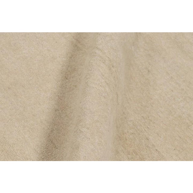 Textile Rug & Kilim’s Oversized Contemporary Textural Solid Rug in Beige Tones - 12x17 For Sale - Image 7 of 8