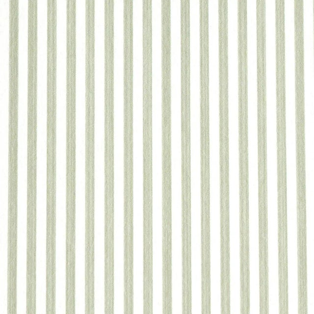 Sample - Schumacher Edwin Stripe Narrow Wallpaper in Linen For Sale