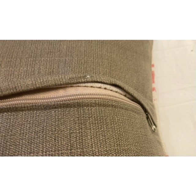 Ivory Vintage Turkish Kilim Creamy White With Rose Stripe Cotton Wool Decorative Pillow For Sale - Image 8 of 8