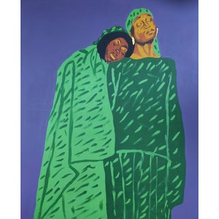 The Burden Bearer, Unique Contemporary Large Wall Painting, Acrylic on Canvas, Emmanuel Akolo For Sale