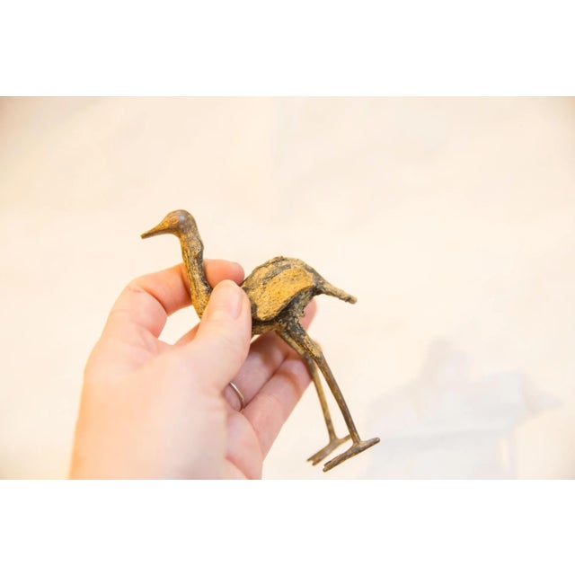 Metal Vintage African Light Patina Bronze Ostrich For Sale - Image 7 of 8