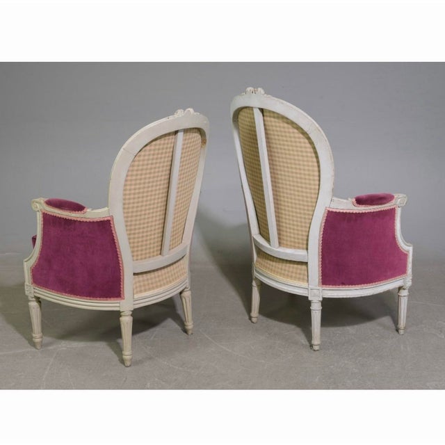 2 French Louis XV Style Painted Arm Chairs - 40 in tall x 26 x 27, seat height is 19.5 in
