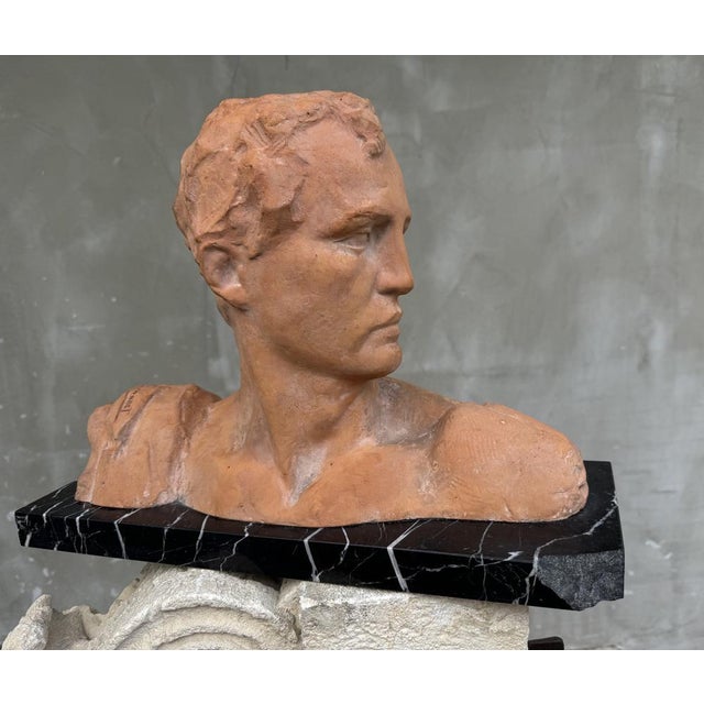 Art Deco Bust of Man from Victor Demanet, 1920s For Sale - Image 6 of 18