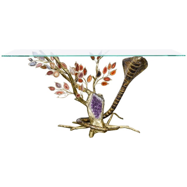 Vintage French Console Table by Jacques Duval-Brasseur For Sale - Image 9 of 9