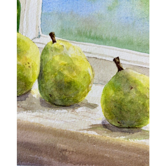 Paper Watercolor Painting Original of “Tiny Bottles and Pears”. For Sale - Image 7 of 8