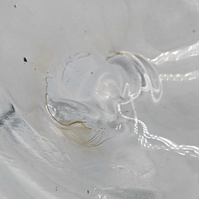 Transparent Blenko Art Glass Large Clear Pinched Globe Vase Rose Fish Bowl 1982-1999 For Sale - Image 8 of 12