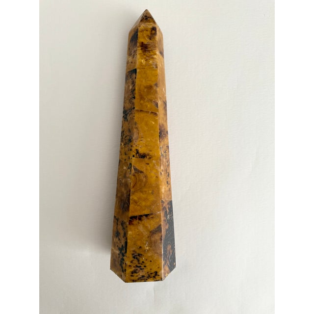 Brown Faux Tortoise Shell Obelisk For Sale - Image 4 of 5