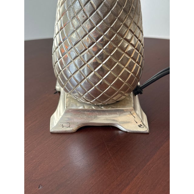 Metal Vintage Petite Pineapple Lamps - A Pair For Sale - Image 7 of 16