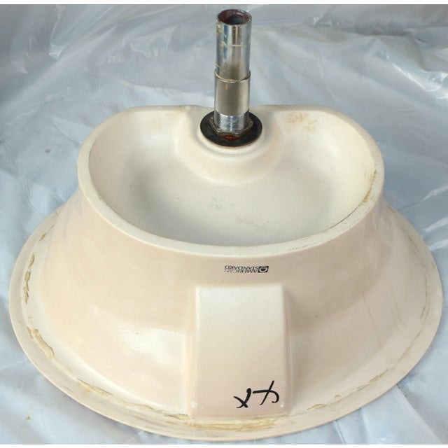 1972 Vintage American Standard Beige/Sand Colored Porcelain Drop-In Sink For Sale - Image 9 of 10