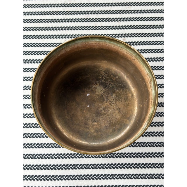 Mid-Century Modernist Brass Pedestal Bowl For Sale - Image 13 of 14