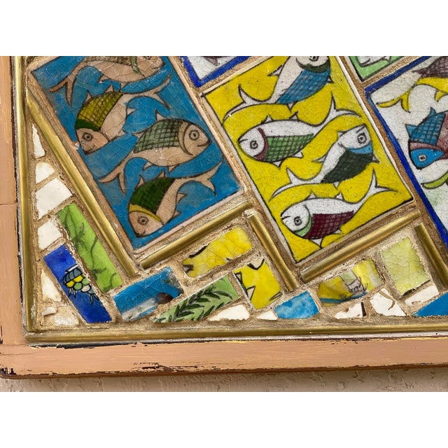 Yellow Tile Mosaic Wall Hanging by Joseph Malekan For Sale - Image 8 of 13