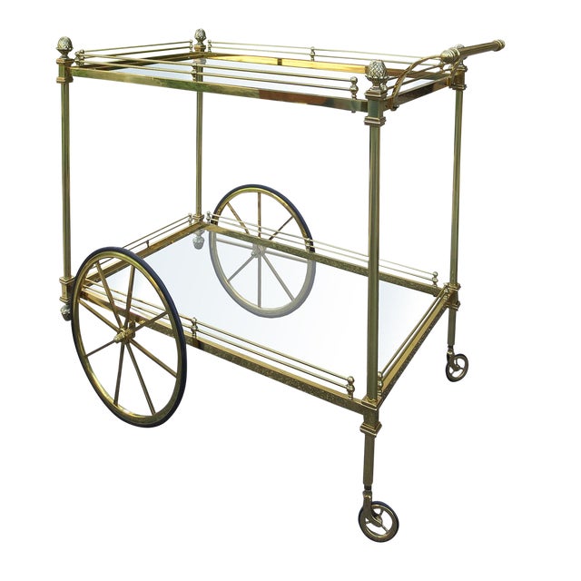 Mid Century Brass Bar Cart Chairish