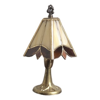 Vintage Art Nouveaux Style Slag Glass Night Light For Sale