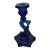 Mid 20th Century l.e. Smith Cobalt Blue Glass Koi Candlestick For Sale