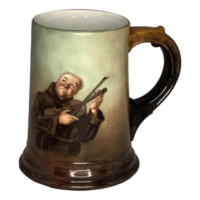 Antique Limoges Monk Mug: William Guerin Hand-Painted Tankard c. 1900 For Sale