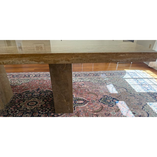 Exceptional Travertine Dining Table, Robb & Stucky For Sale - Image 4 of 9