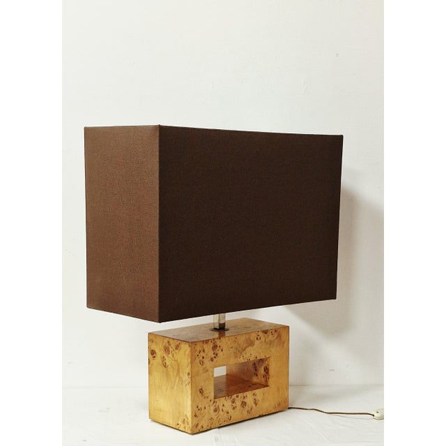 Table Lamp in Birch Burl, 1970s For Sale - Image 6 of 14