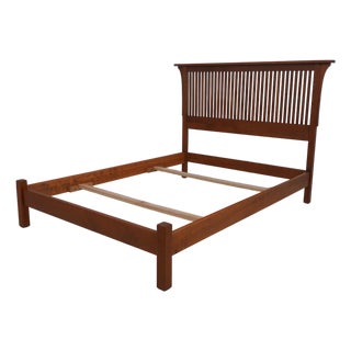 Stickley Full Size Cherry Arts & Crafts Mission Bed For Sale