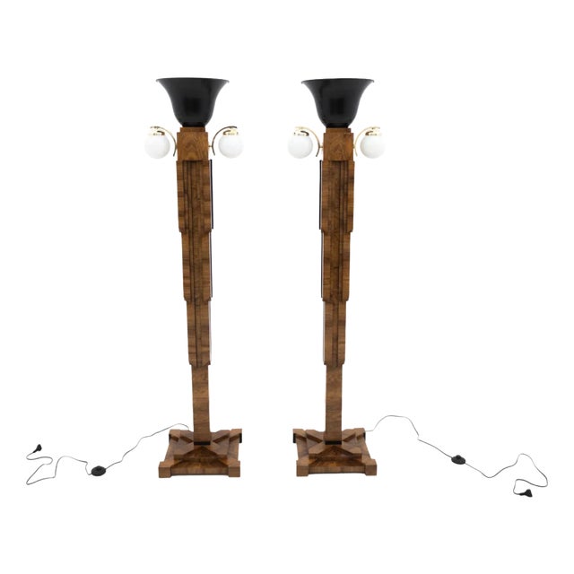 Art Deco Style Floor Lamps, Poland, 1940s, Set of 2 For Sale