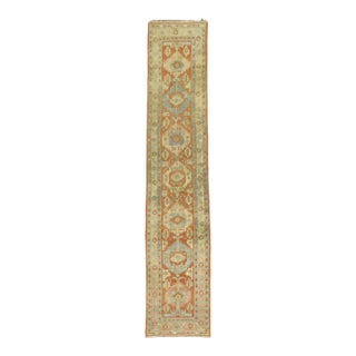 1930s Long Persian Heriz Geometric Runner - 2'10" x 15'5" For Sale