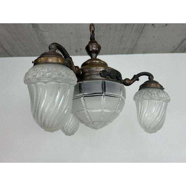 Vienna scession hanging lamp in very nice original condition. Up to 250V (Europe/UK Standard).The wiring of this item may...