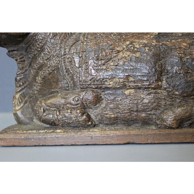 Wood 19th Century Sacred Cow in Carved Wood, India, 1800s For Sale - Image 7 of 12