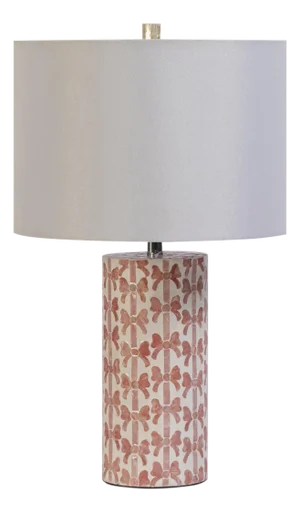 Lassy Pink Ribbon Capiz Shell Table Lamp
