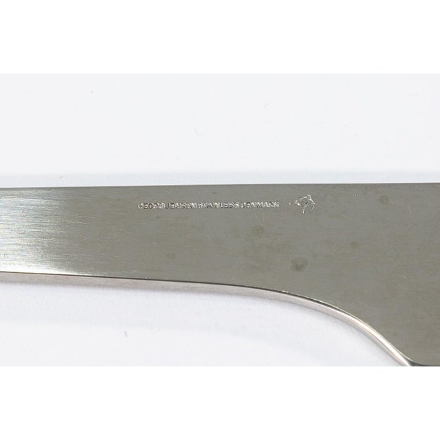 1920s Georg Jensen Serving Set Knife / Forks + Gense Pair of Teapots Stainless - 5 pcs For Sale - Image 11 of 11