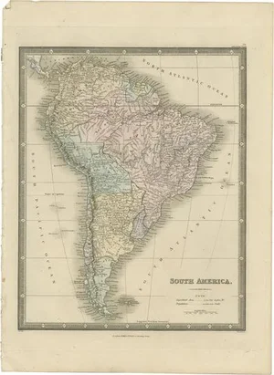 Antique Map of South America by Wyld, 1845