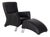 Set of Model 322 Armchair and Ottoman in Black Leather from Rolf Benz For Sale