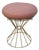 Mid-Century Gold Hour Glass Red Polka Dot Round Vanity Stool For Sale