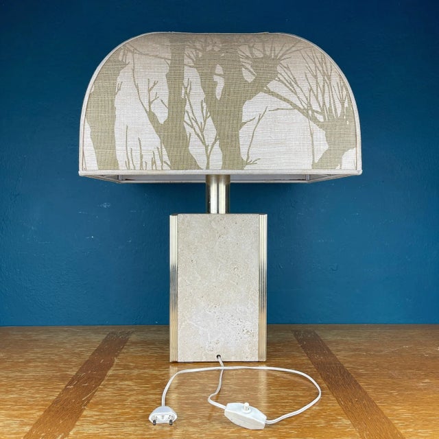 Travertine Marble Table Lamp, Italy, 1970s For Sale - Image 10 of 13