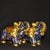 Mid 20th Century Pair of Vintage Cloisonne Enamel Elephant Figures – 6.7" Gilt Floral Motif Statues For Sale - Image 5 of 9