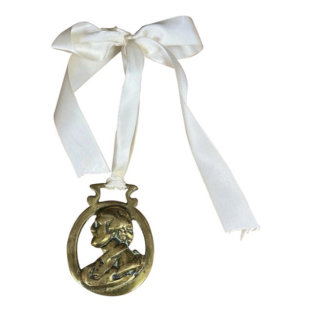 Vintage English Horse Brass Ornament Shakespeare For Sale