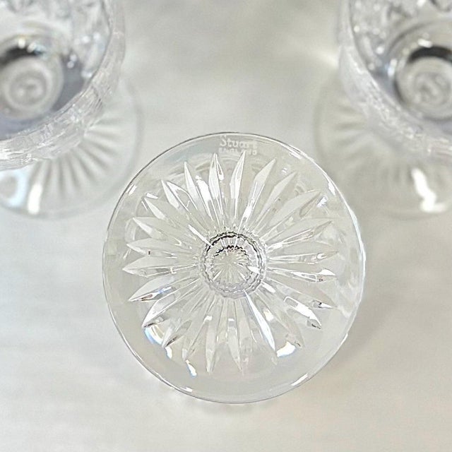 1970s Stuart Crystal "Glencoe" Water Goblets - Set of 5 For Sale In Portland, OR - Image 6 of 7