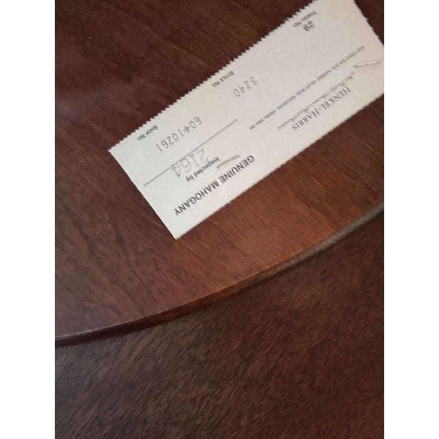 Henkel Harris Late 20th Century Henkel Harris Model 5430 Flame Mahogany Inlaid Round Lamp Table [Cb] For Sale - Image 4 of 4